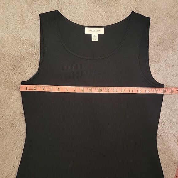 St. John Black wool blend sheath dress sz 8 - Picture 6 of 10